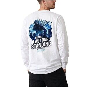 C4 Ultimate Energy Godzilla Long Sleeve Shirt Mens Medium White Anime Gymwear